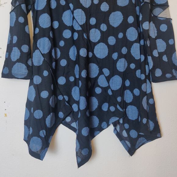 IC by Connie K Artsy Polka Dot Asymmetric Tunic Small Sheer Mesh Fairy Grunge - Picture 5 of 11